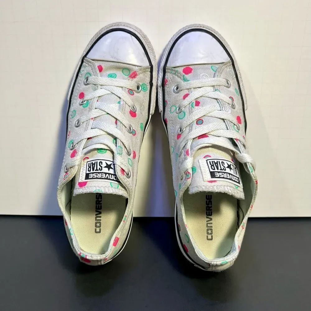 Little Girls CONVERSE All Star Ox Polka Dot Mouse Neo Gray Sneakers / Size 3
